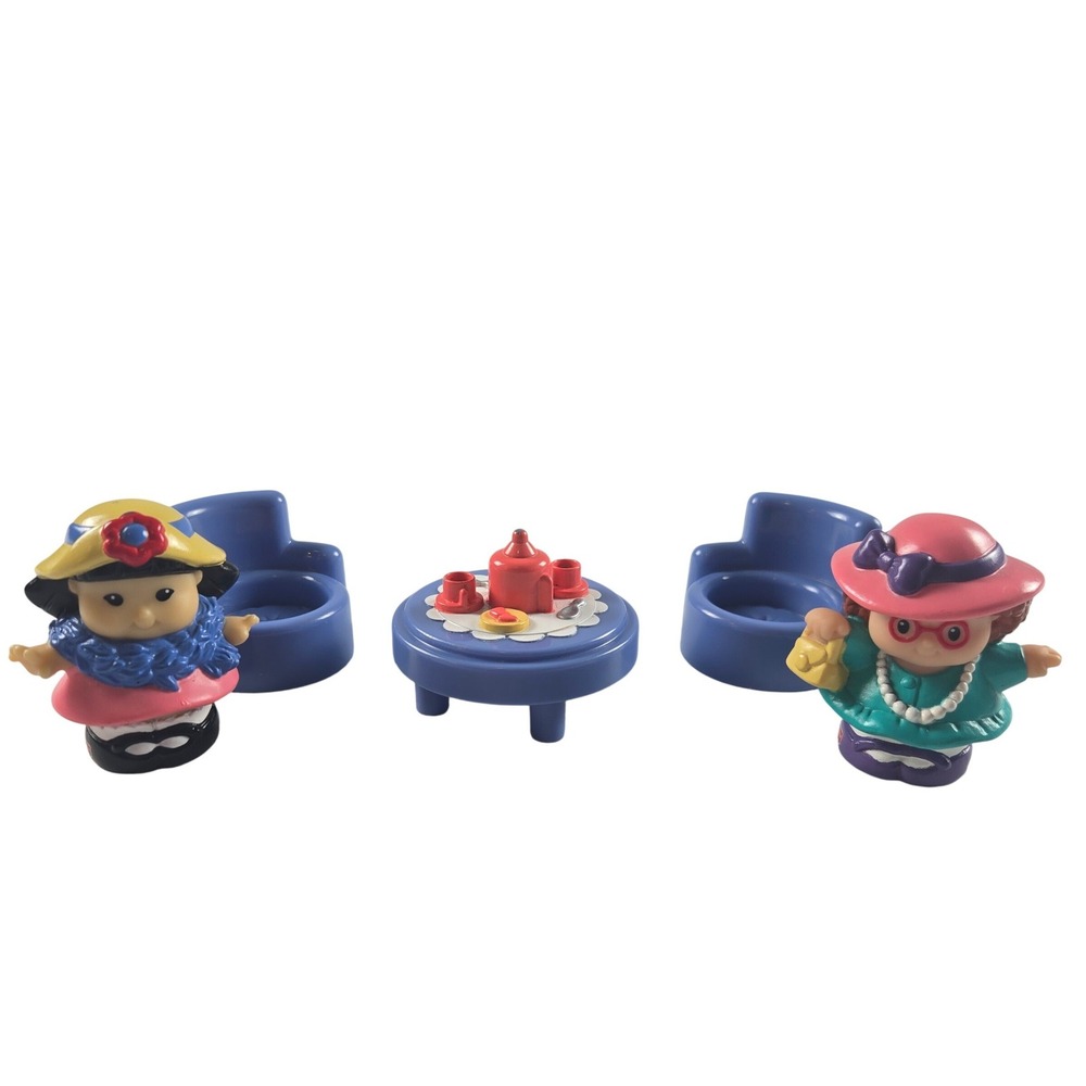 Fisher-Price Little People 2002 Playtime Pals Tea Party Set Garden Cottage